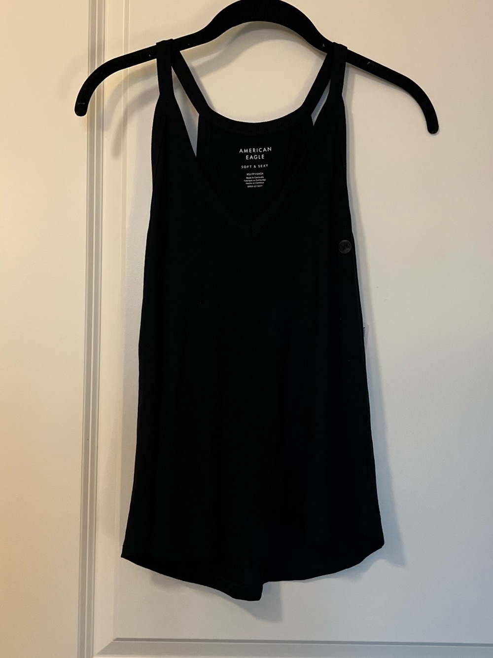 American Eagle Black V-Neck Racerback Tank NWT